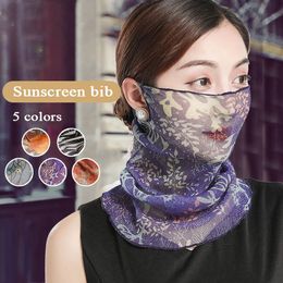 Summer Thin AntiUV Scarf Women Driving Riding Chiffon Neck Collar MultiFunction UV Protection Mask Sunscreen For Face 240417