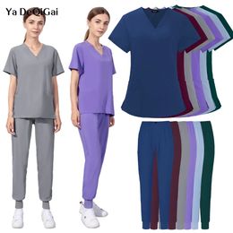 Wholesale Women Wear Scrub Suits Hospital Doctor Working Uniform Multicolor Unisex Uniform nurse accessories 240410