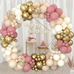 Party Decoration Retro PinkBalloon Garland Arch Kit Wedding Birthday Kids Latex Ballons Baby Shower Decor Supplies