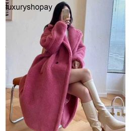 Maxmaras Coat Teddy Bear Womens Cashmere Coats Wool Winter Mink Fur and Integrated Fleece 2024 Thickened Lamb New Cut