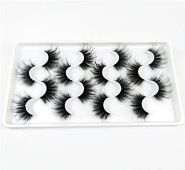 3D 25mm Lashes Faux Mink Eyelashes Thick False Lashes Crisscross Wispies Fluffy Eyelashes Extension For Make Up8393319