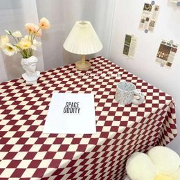 Table Cloth A121ins Style Tablecloth Retro Checkerboard Student Dormitory Desk Coffee Bedroom Atmospheric Rectangular C