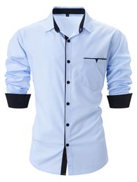Mens Daily Casual Buckle Vintage CCardigan Stand Collar Shirt Long sleeve Classic Design Shirt Fashion Slim Shirt 240425