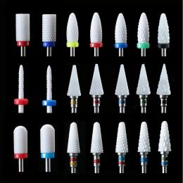 Bits 1pcs Milling Cutter Ceramic Nail Drill Bits for Electric Manicure Drills Pedicure Mill Bit Machine Files Nail Art Tools