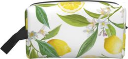 Storage Bags Fresh Tropical Lemons Makeup Bag Cosmetic For Women Travel Organiser Cute Case Purse