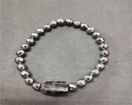 Natural Mineral Stone Rough Black Tourmaline Healing Stone Bead Faceted Hematite Bead Energy Bracelet For Man Women8742453