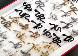 100pcs/lot Exaggerated Antique Punk Style Animal Ring Gold Silver Black Mix Hip hop Rock Fashion Ring Party Jewelry Unisex6462959