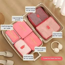 Storage Bags Travel Bag Set For Clothes Organiser Wardrobe Suitcase Pouch Case Shoes Packing Cube 6PCS