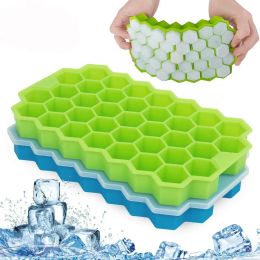 Tools Silicone Ice Block Mould 37 with Cover Honeycomb Mesh 37 Stackable DIY Ice Mould Reusable Food Grade Mould