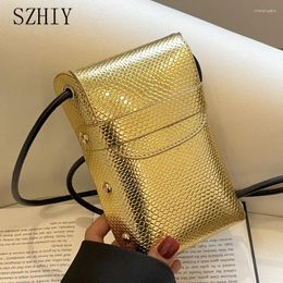 Evening Bags Luxury Designer Mobile Phone Bag For Women Fashionable Small One Shoulder Crossbody Purse With Snake Pattern Leather Pocket