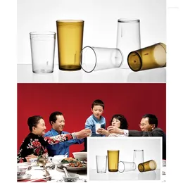 Mugs 6pcs Unbreakable Plastic Juice Cup Drinking Glasses Water Tumblers Bar