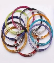100pcslot Mix Colour 18inch Stainless Steel Necklace Cord Wire For DIY Craft Jewellery Findings Components W78010683