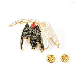 Brooches Fashion Black And White Angel Brooch Men's Women's Backpack Jacket Lapel Pin Jewellery For Friends Beautiful Gifts