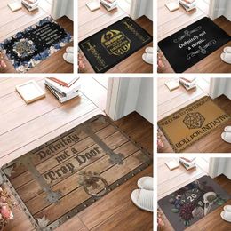 Carpets Letter Printed Floor Mat Definitely Not A Trap Door Entrance Doormat Home Room Decor Non Slip Washable Bath Kitchen Rugs