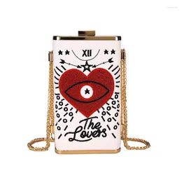 Bag Women Luxury Handbag Embroidered Eyes Love Chain Messenger Evening Lady Party Purse Cocktail Banquet Day Clutches