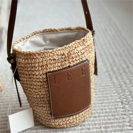 Designer Beach bag Tote bag High Quality Grass Woven Handbag Embroidered Shopping bag Vegetable Basket French style Shoulder bag Luxury Women Crossbody bag