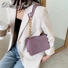 Shoulder Bags Crocodile Pattern PU Leather Crossbody For Women 2024 Chain Female Handbags Mini Purses Travel Cross Body Bag