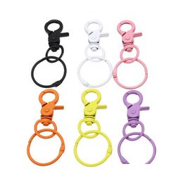 Keychains Lanyards 50Pcs/Lot Split Key Ring 30Mm Colour Paint Lobster Clasp Chain Clasps For Christmas Halloween Diy Making Drop De Dhpno