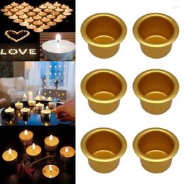 Candle Holders 10 Pcs Mini Round Cup DIY Candlestick Making Tray Holder Container Accessory Aluminium Home Party Decor
