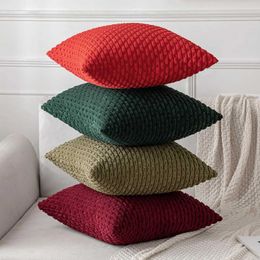 Cushion/Decorative Red Throw Covers 18x18 Inch Couch Covers Farmhouse Soft Corduroy Boho Home for Spring Cushion Bed Sofa Living Room