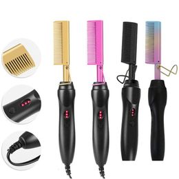 Hair Straighteners 2 In 1 Heating Comb Straightener Flat Irons Straightening Brush Styler Corrugation Curling Iron Curler 221203 Drop Dhlwf