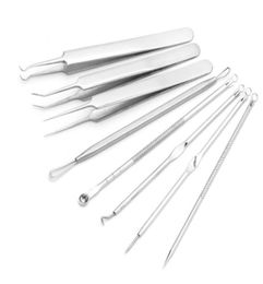 New 8Pcs Women Stainless Steel Blackhead Facial Acne Spot Pimple Remover Extractor Tool Comedone se258608171