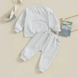 Clothing Sets Toddler Baby Boy Girl Clothes Solid Colour Long Sleeve Sweatshirt Top Casual Pants Set 2Pcs Fall Winter Outfit