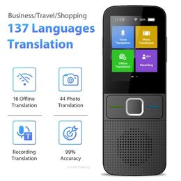 Smart Voice T10 Translator Machine 137 Multi Languages in Real Time Online Instant Off Line Translation AI Learning Conversion y240424