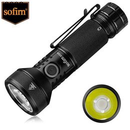 Original Sofirn 21700 3A Rechargeable Powerfu LED Flashlight Throw Reverse Charging Super Bright Torch