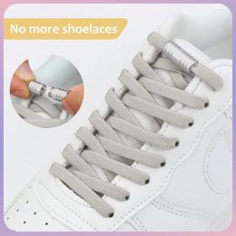 Shoe Parts 1Pair Elastic No Tie Shoelaces Semicircle Laces For Kids And Adult Sneakers Quick Lazy Metal Lock Strings