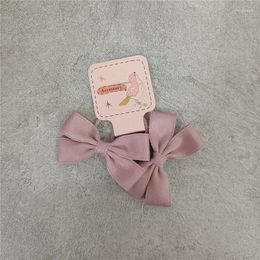 Hair Accessories Cute Baby Little Girl Head Rope Leather Pink Glossy Mini Bow Tie Loop Band