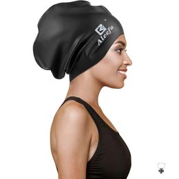 Extra Large Swim Cap for Women Long Hair Braids Dreadlocks Silicone bathing Swimming CapsWeaves Curls Afros waterproof 240426