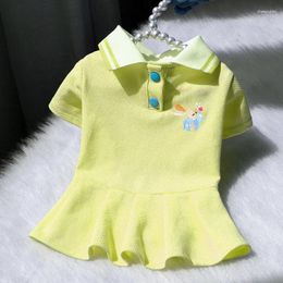 Dog Apparel 2024 Spring Student Dress Summer Polo Shirt Soft Cotton Puppy Clothes For Small Dogs Cute Fancy