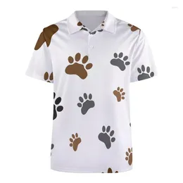 Men's Polos Fashion Cartoon Lobster Pattern Polo Shirt For Men Summer 3D Print Dog Short Sleeves Kids T-shirt Street Button Loose T Shirts