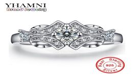 YHAMNI 100 Pure Silver Rings For Women Wedding Ring Luxury Jewellery Bijoux Diamond Accessories Engagement Vintage Bague MR0255028958