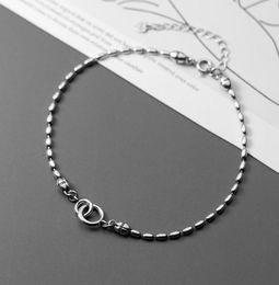 MIQIAO Bracelet On The Leg Chain Women039s 925 Sterling Silver Anklets Female Thai Silver Beanie Foot Fashion Jewellery For Girls8319196