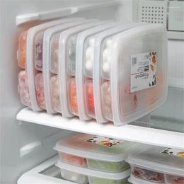 Storage Bottles Portable 4-Compartment Food Box: Organiser For Fridge Freezer Clear Kitchen Tool Separating Onion Ginger