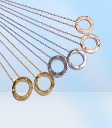 luxury designer Jewellery women necklace iced out chains stainless steel jewellery diamond necklaces gold silver womens circle screw4028506