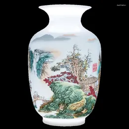 Vases Ceramic Vase Decoration Chinese Style Egg-Shell Porcelain Home Living Room Flower Arrangement Office Wine Cabinet Antique Shelf