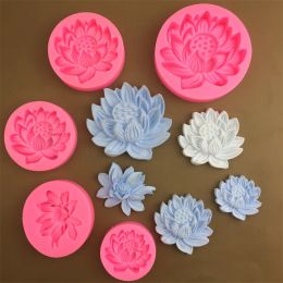 Moulds Lotus and Lotus Leaf Silicone Mould Lotus Chocolate Fondant Cake Decorating Tools Candle Soap Decorative Mould Baking Accessories