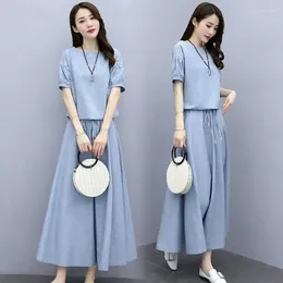 Work Dresses Cotton Linen Skirt Two-Piece Women's Summer 2024 Set Slim Skirts Sleeve Suit Fashion 2PCS Temperament Female Outfit