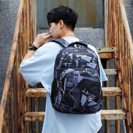 Backpack Camouflage Print Men Nylon Waterproof School Bag For Girls Multi-layer Design Travel Backpacks Large Capacity Bookbags