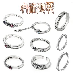 Cluster Rings Anime Jujutsu Kaisen Ring Itadori Yuji Gojo Satoru Cosplay Adjustable For Women Men Jewelry Gift