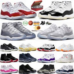 With box Jump man 11 Basketball Shoes Men Women 11s DMP Cherry Cool Grey Cement Cap and Gown Bred Gamma Blue Pink Low Mens Sports Sneakers Trainers