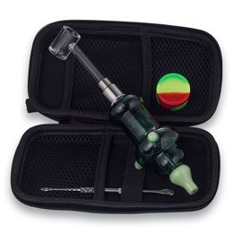 NC102 OD 32mm Dab Rig Glass Bong Smoking Pipes Bag Set 510 Titanium Ceramic Quartz Nail Dabber Tool Silicon Jar Spill-Proof Water-Cooled Bubbler Pipe