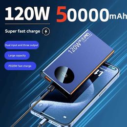Cell Phone Power Banks 120W 50000mAh high-capacity power pack fast charging power pack portable battery charger suitable for iPhone Samsung Huawei Xiaomi J240428