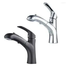 Bathroom Sink Faucets Pull Out Kitchen Tap Basin Mixer For Single Handle Cold & Water Body