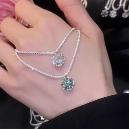 Choker 2024 Six Single Zircon Pendant Necklace For Women's Sexy Neck Chain Party Luxury Jewellery