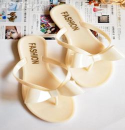 fashionville7 Colours bow slippers flip flips jelly flat sandals p4927942722