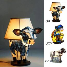 Table Lamps Bull Night Light Vintage Cow Monkey Resin Lamp Usb Operated For Room Bedroom Or Desk Decoration Unique